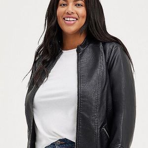 Torrid Black Faux Leather Moto Jacket. Torrid Size 3. New With Tags.